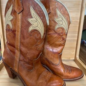 Ariat Brown and Tan Heeled Boots
